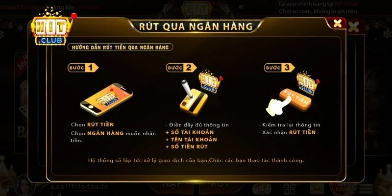 Quy trình rút tiền về tài khoản ngân hàng